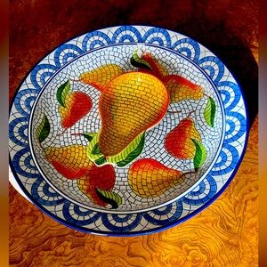 Colorful Fruit Mosaic Ceramic Plate
